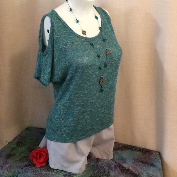 Tops - HP!🏆 Michelle Ho-Low Cold Shoulder Semi-Sheer Top